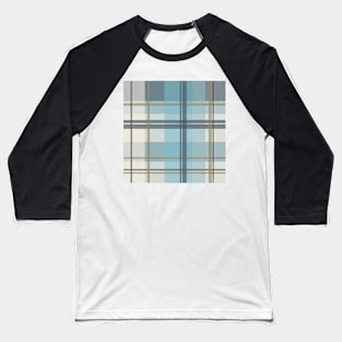 winter plaid in ice blue and beige seamless pattern Baseball T-Shirt